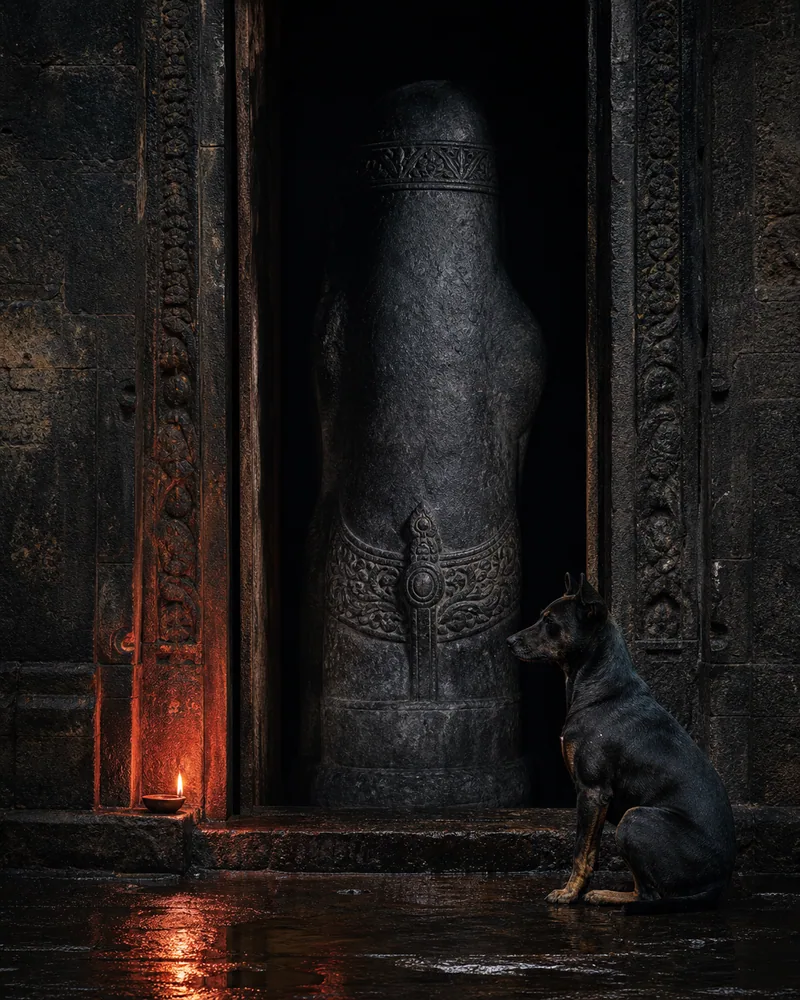 Bhairava at the Threshold, AI-generated design-stage artwork